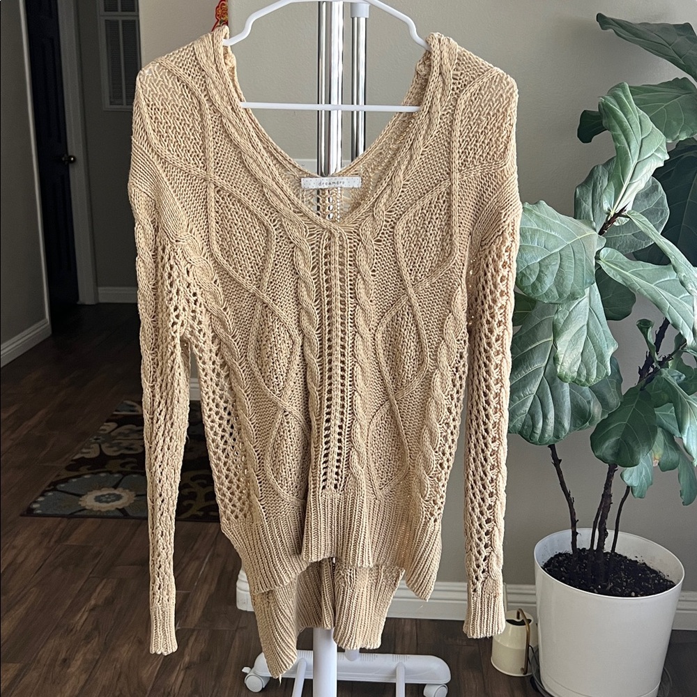 Dreamers Tan Knit Sweater
